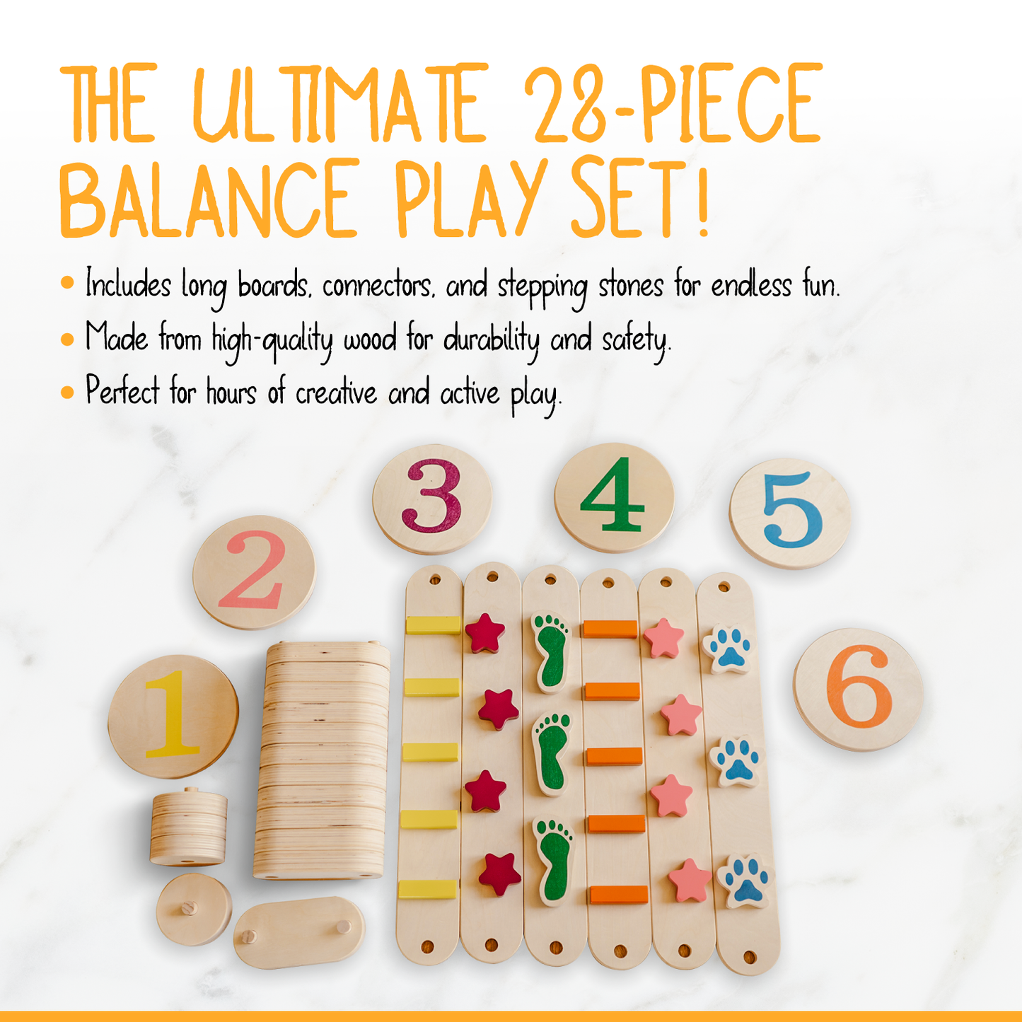Stackable Wooden Balance Beam Obstacle Course