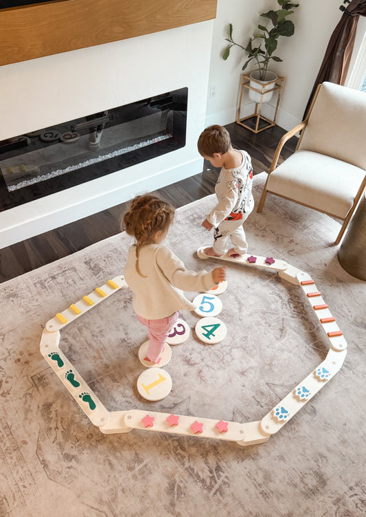 Stackable Wooden Balance Beam Obstacle Course
